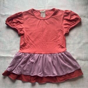 Matilda Jane Hide & Seek Peplum Top Salmon Purple & Purple